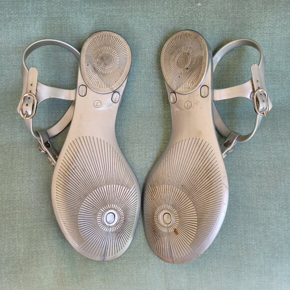 Guess Silver Jelly Floral Sandals - Picture 3 of 5